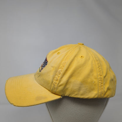 Skinners Rockhouse Coffee Strapback Hat Yellow One Size Distressed Richardson