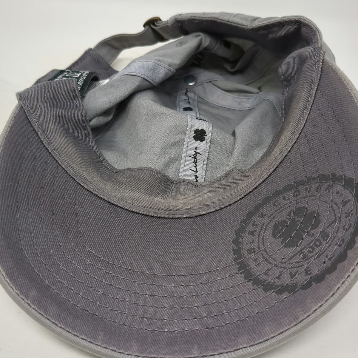 Black Clover Baseball Cap Gray One Size Live Lucky Patch Cotton Hat Slideback