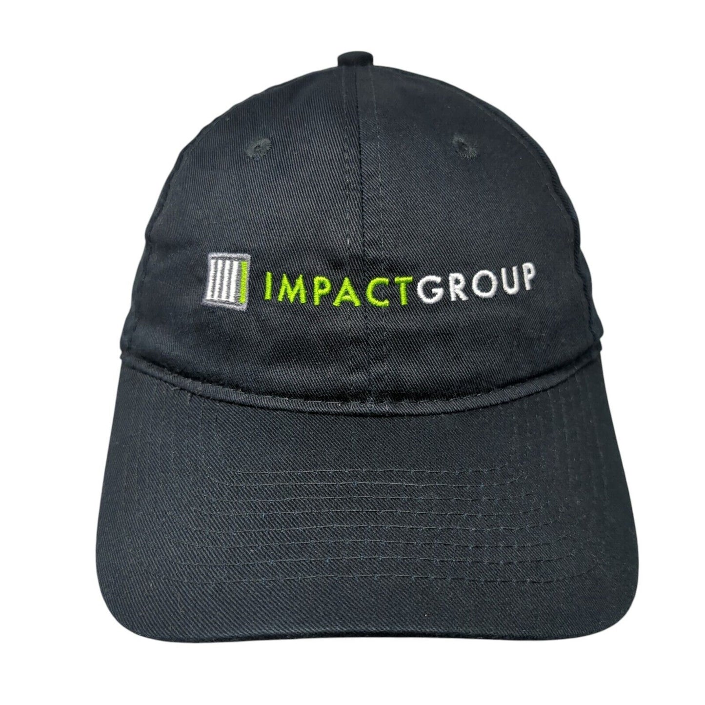 Impact Group Strapback Hat Black One Size Adjustable Embroidered Port Authority