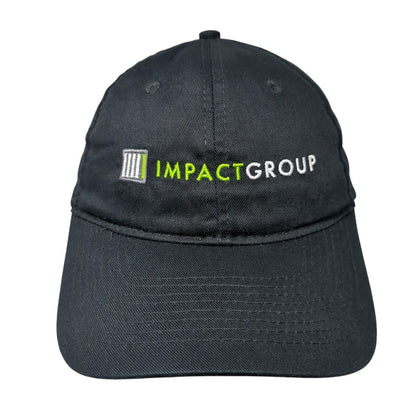 Impact Group Strapback Hat Black One Size Adjustable Embroidered Port Authority