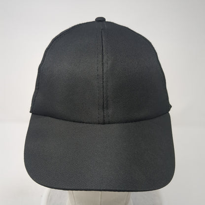 Unbranded Strapback Hat Black One Size Adjustable Outdoor 6 Panel Blank