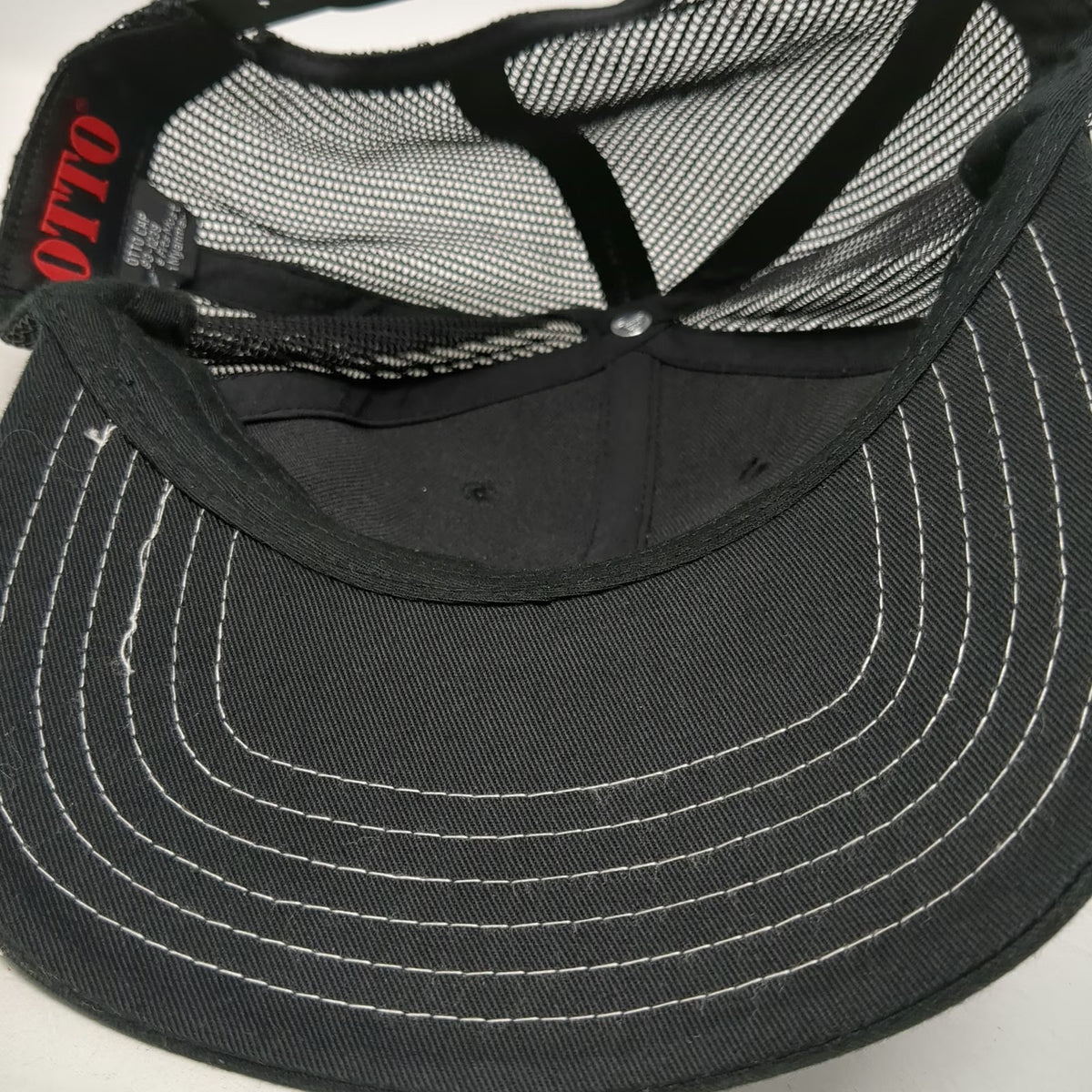 Otto Trucker Hat Black Orange White One Size Precision Shooting Mesh Snapback