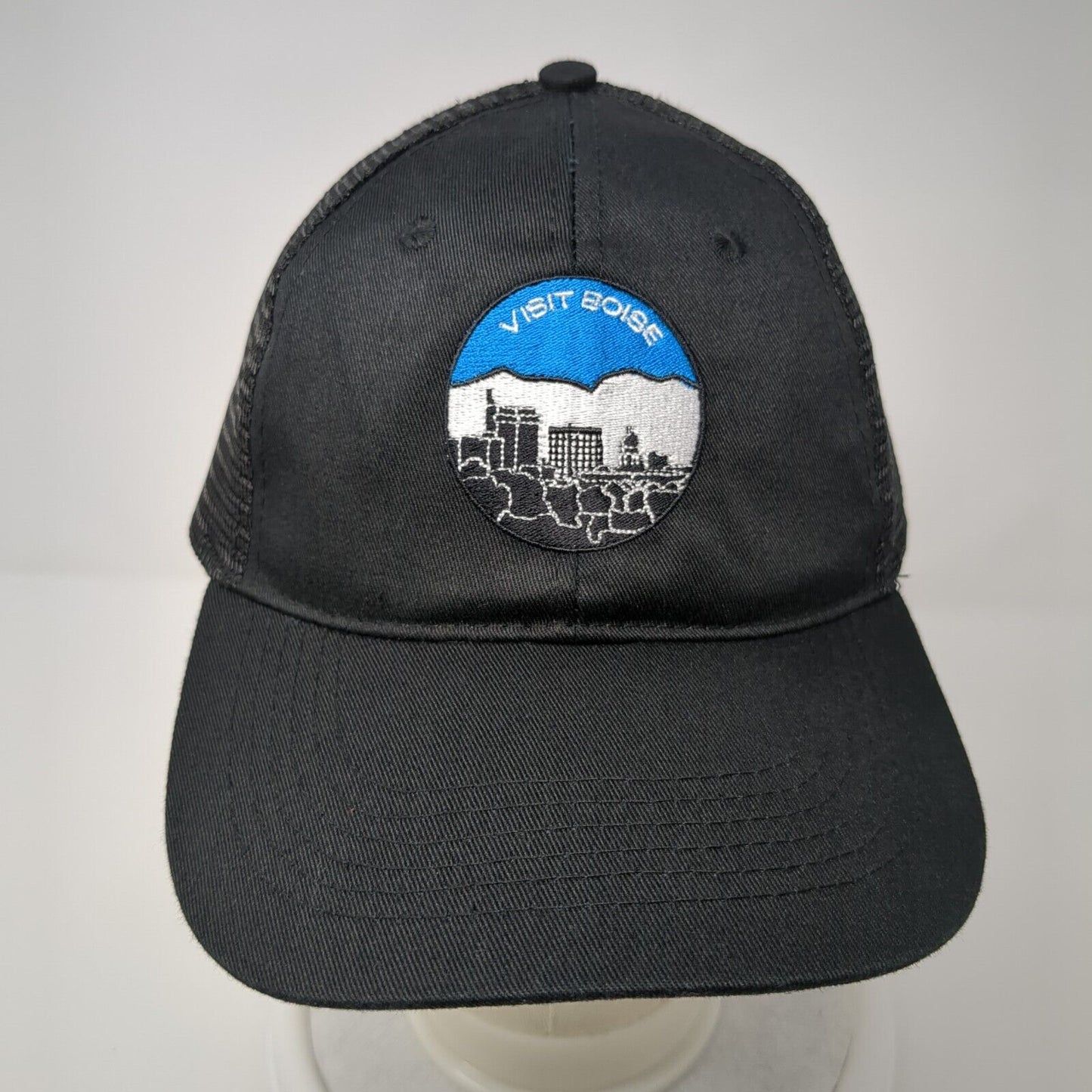 Visit Boise Snapback Mesh Back Trucker Hat Black OSFM Embroidered Otto