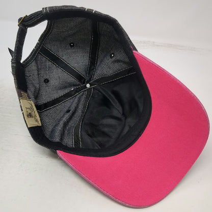 Pit Bull 5 Panel Black Pink Hat Butterfly Embroidery Rhinestones One Size Stitch