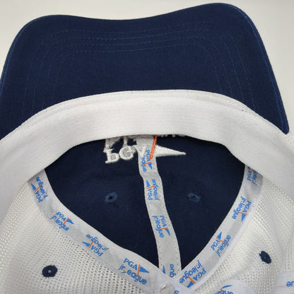 PGA Jr. League Snapback Trucker Hat Blue OS Adjustable Embroidered Mesh Back