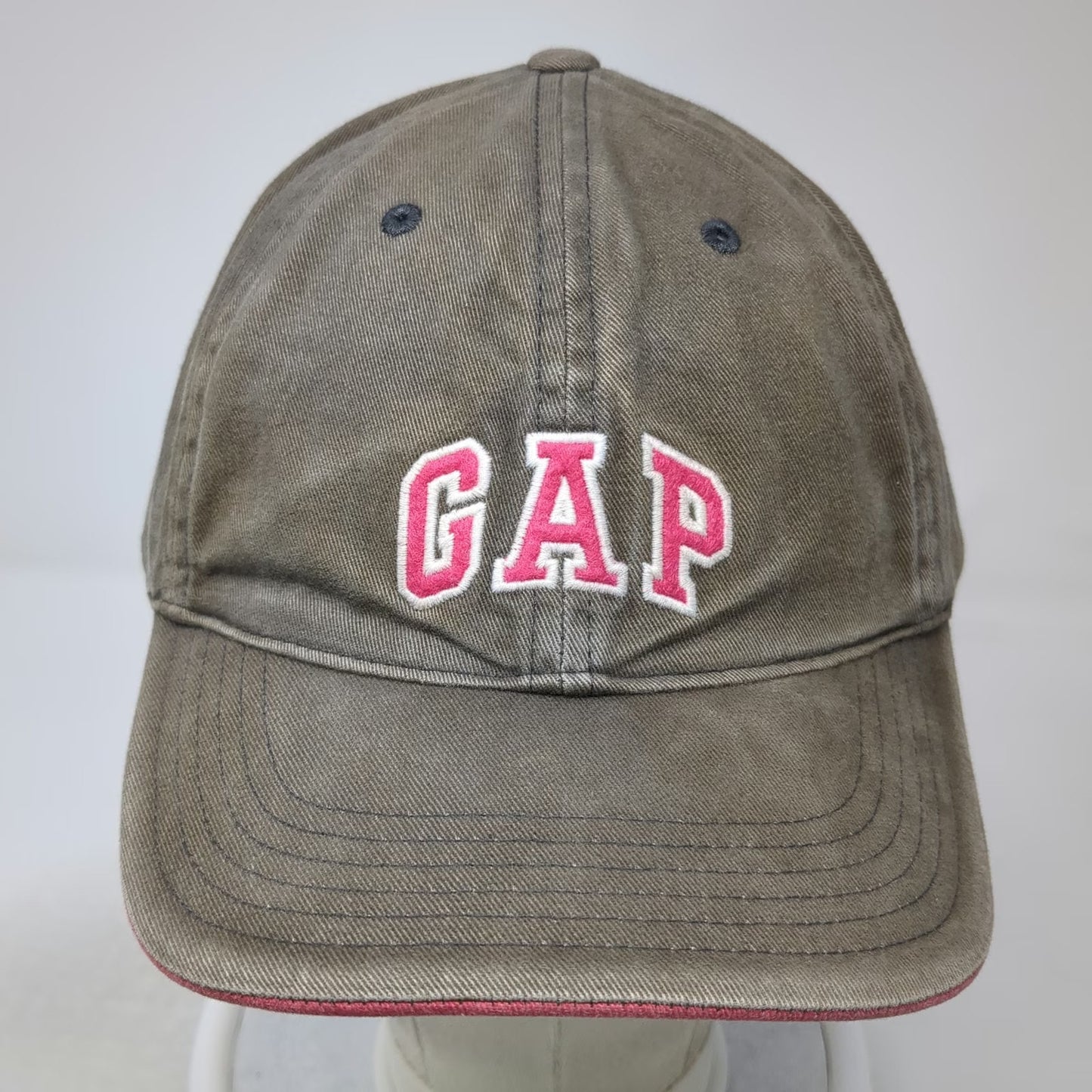 Gap Baseball Cap Brown Pink White L Adjustable Cotton Slideback Logo Hat