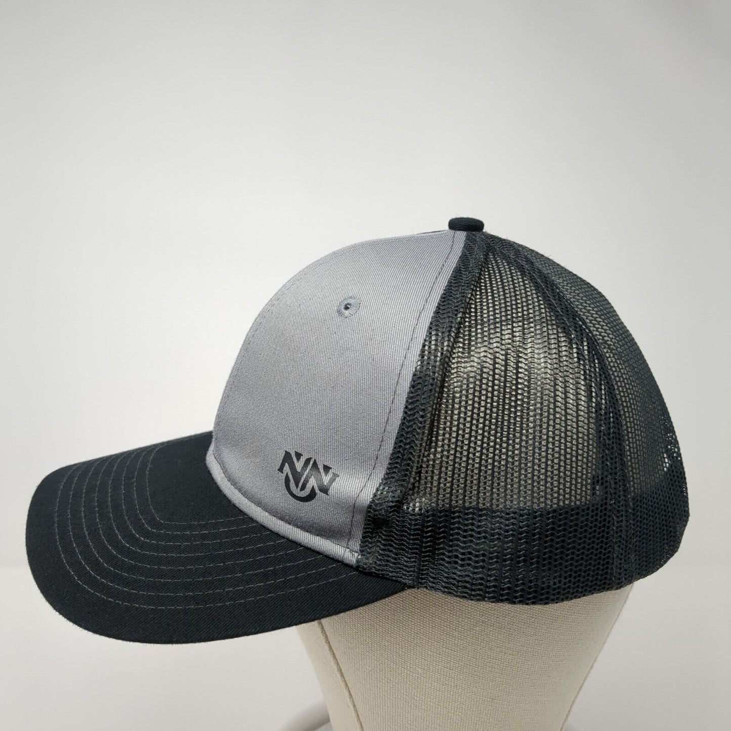 Port Authority Snapback Mesh Back Trucker Hat Gray One Size Logo Outdoor