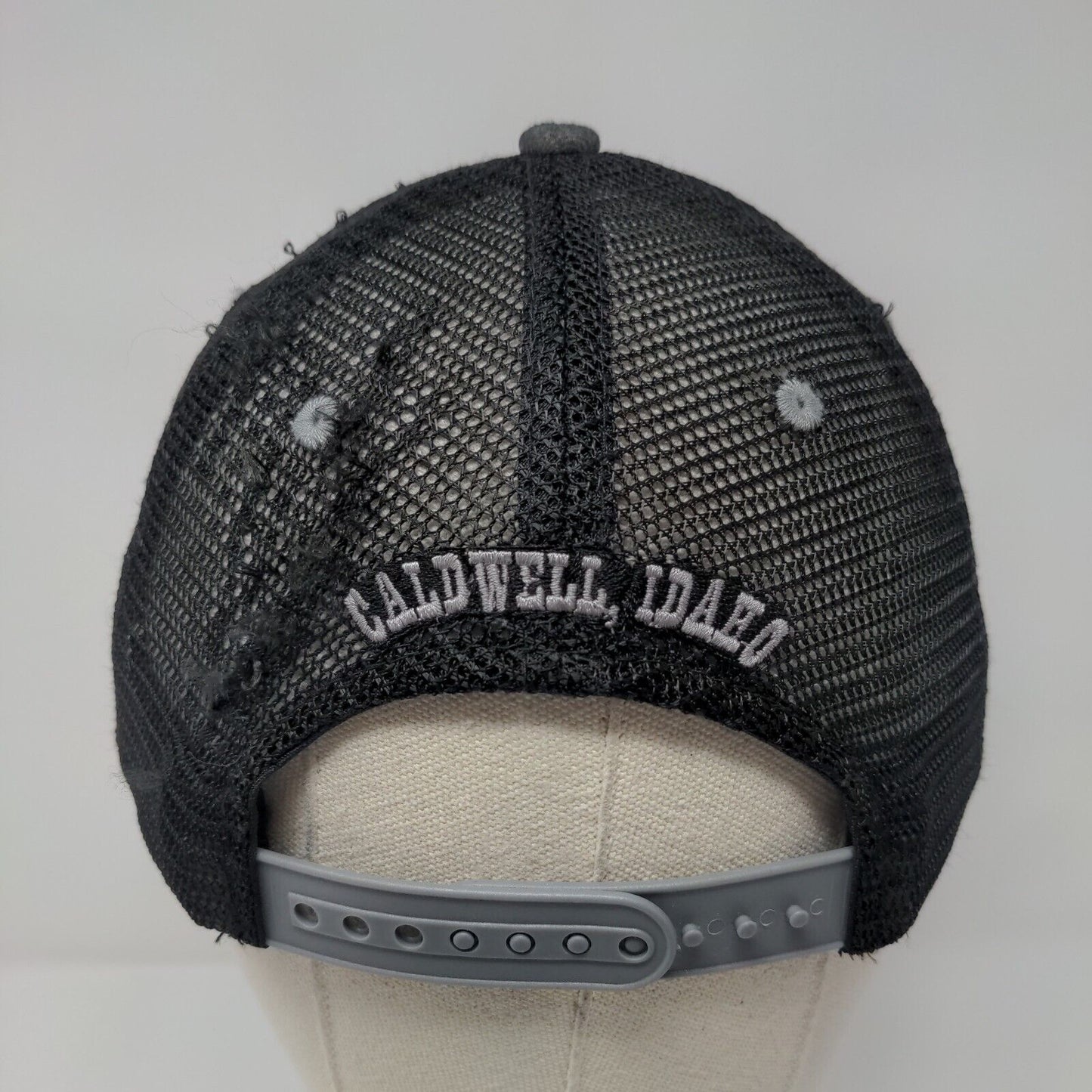 Indian Creek Steakhouse ICS Snapback Trucker Hat Gray OS Mesh Back Buck's Bag