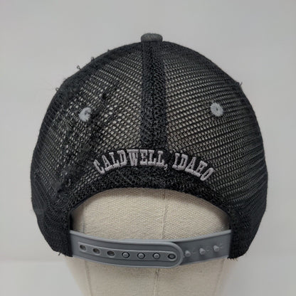 Indian Creek Steakhouse ICS Snapback Trucker Hat Gray OS Mesh Back Buck's Bag