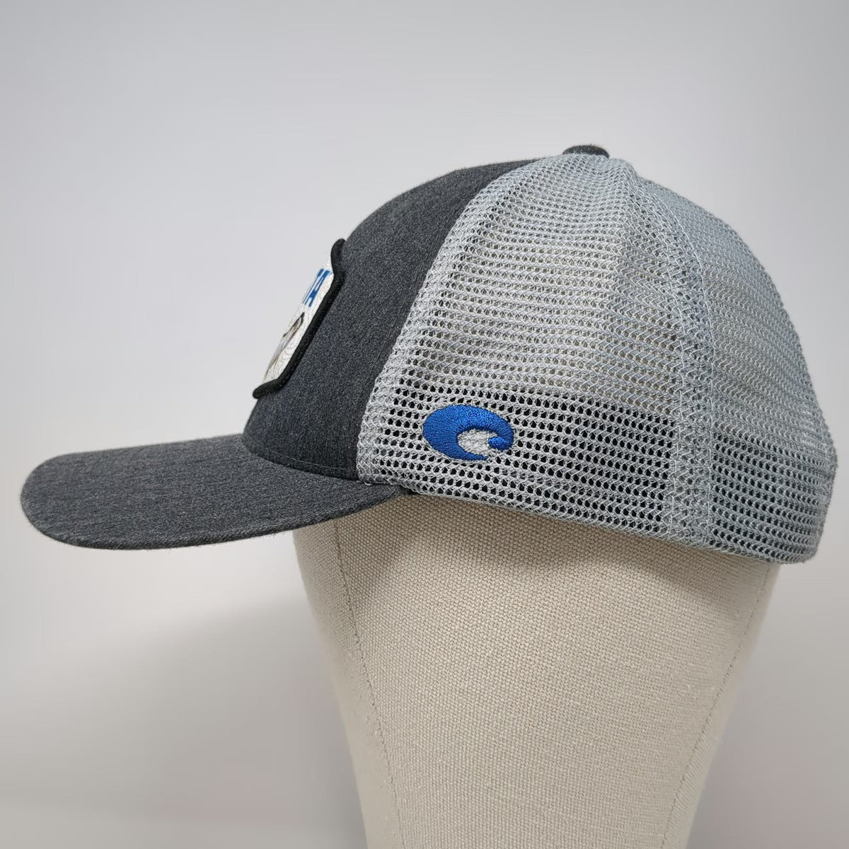 Costa Trucker Hat Gray One Size Tarpon Fish Patch Snapback Mesh Back Fishing