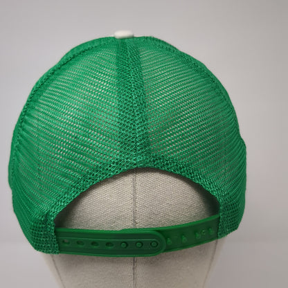 Letter M Snapback Mesh Back Trucker Hat Green One Size Embroidered Logo