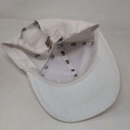 CAT Slideback Hat White OS Adjustable Embroidered Logo Vented Holes 6 Panel