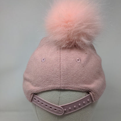 Dopo Dopo Girls Snapback Hat Pink 2-5 Years Adjustable Pompon Faux Fur Blank