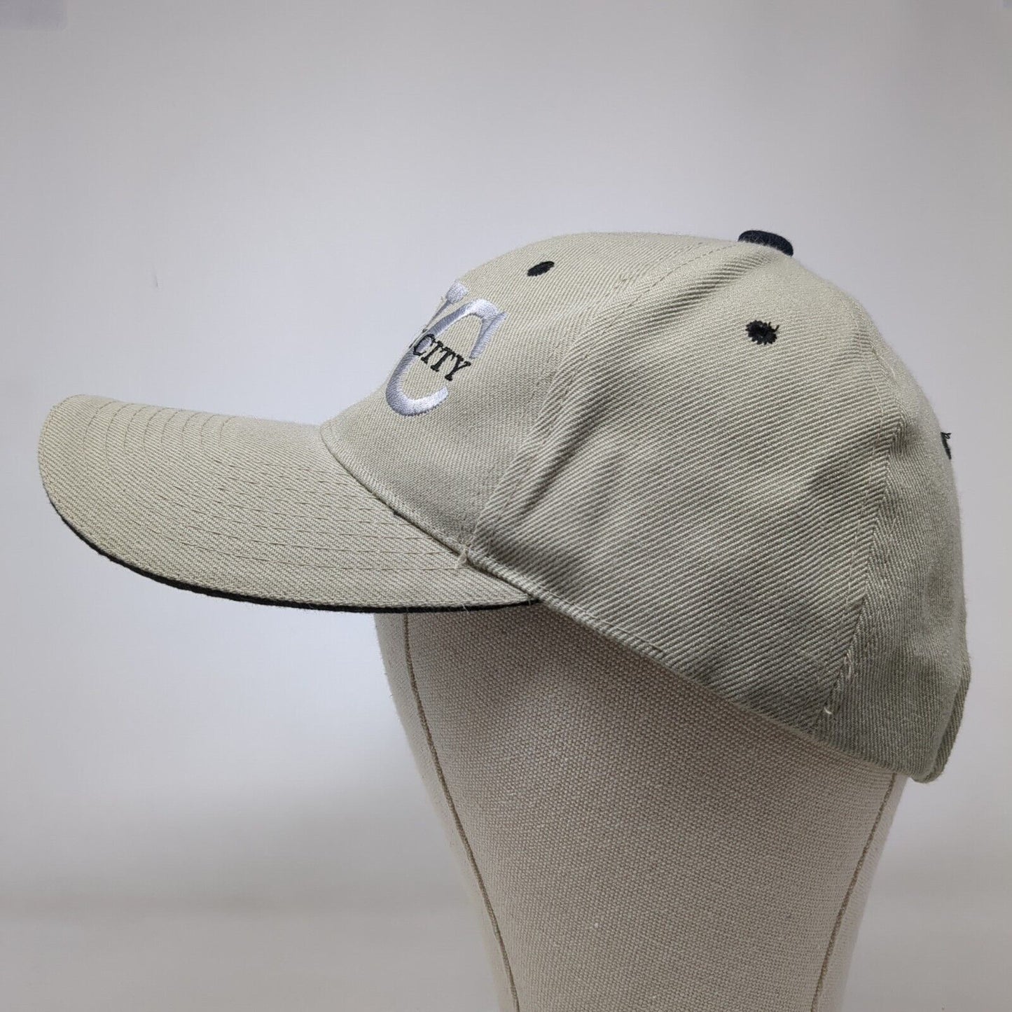 NYC New York City Strapback Hat Tan OSFA Adjustable Embroidered 6 Panel