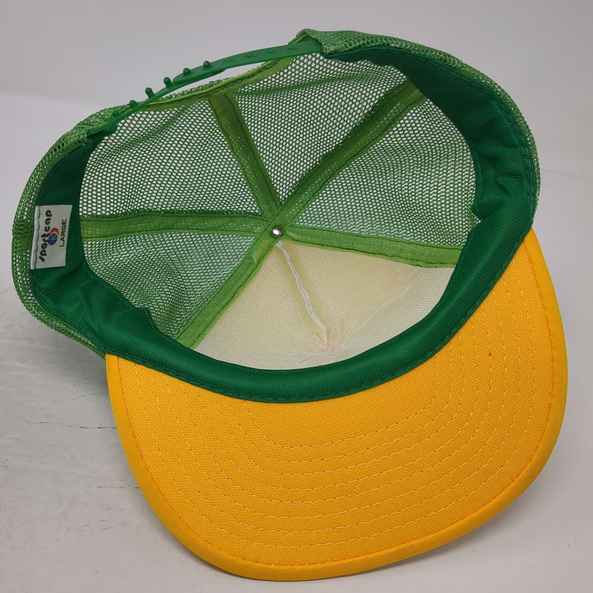Sportcap Trucker Hat White Green Yellow L Camp Wilson Frontier Days Mesh Print