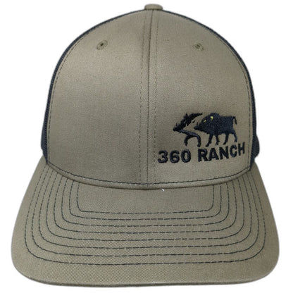 Richardson Trucker Hat Green Black One Size 360 Ranch Boar Mesh Snapback Cap