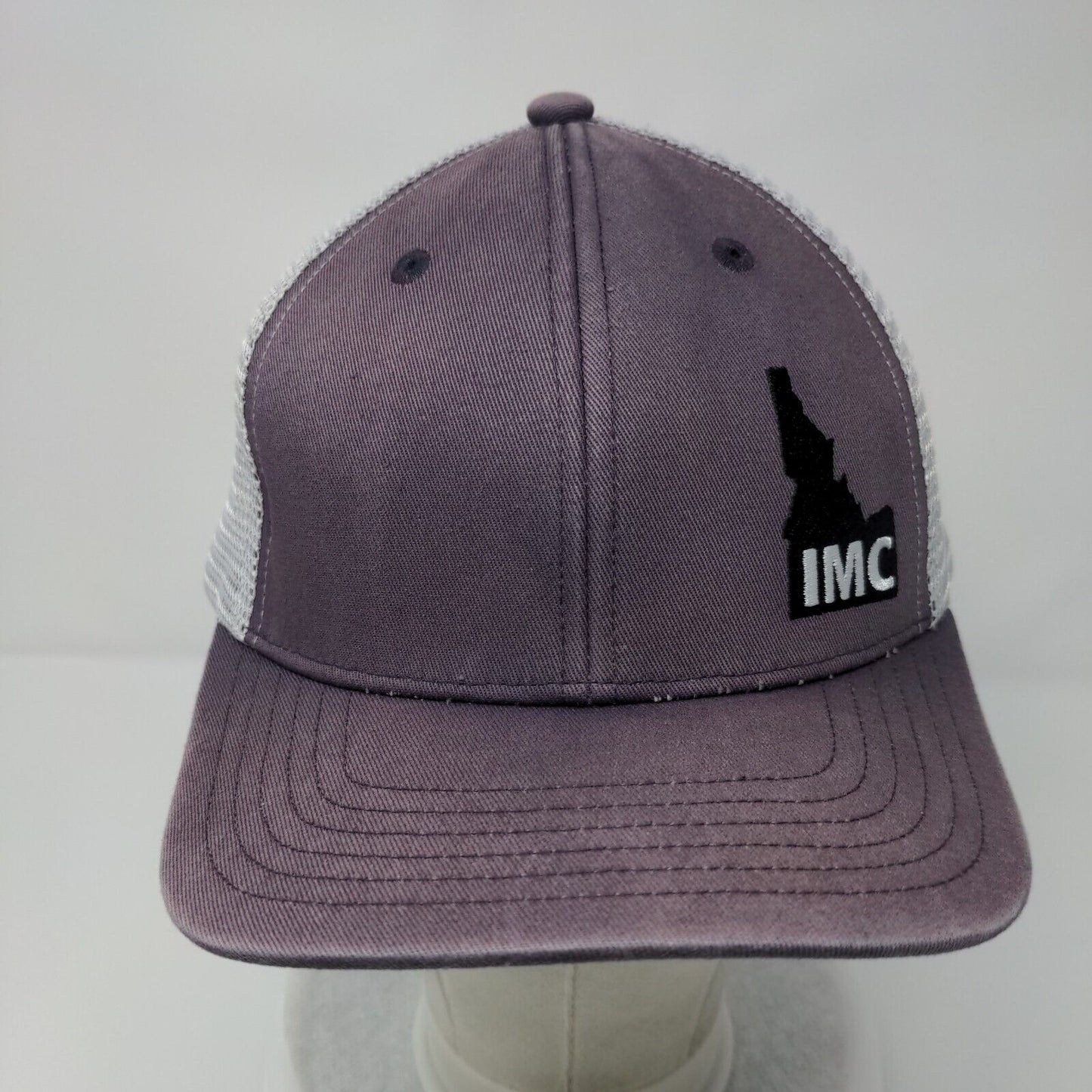 IMC Idaho Materials & Construction Snapback Trucker Hat Blue OSFA Mesh Back