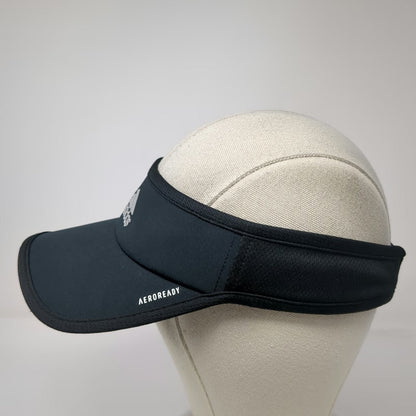 Adidas Visor Black One Size Aeroready Performance Logo Strapback Hat Sport Golf