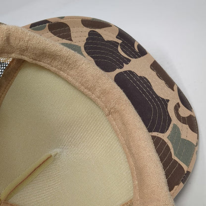 Otto Trucker Hat Beige Brown Green One Size Camo Snapback Rope Mesh Duck Club