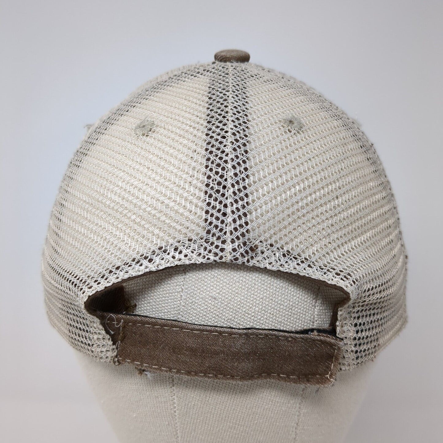 Created by God Built For A Purpose Strapback Hat Brown OS Adjustable Distressed