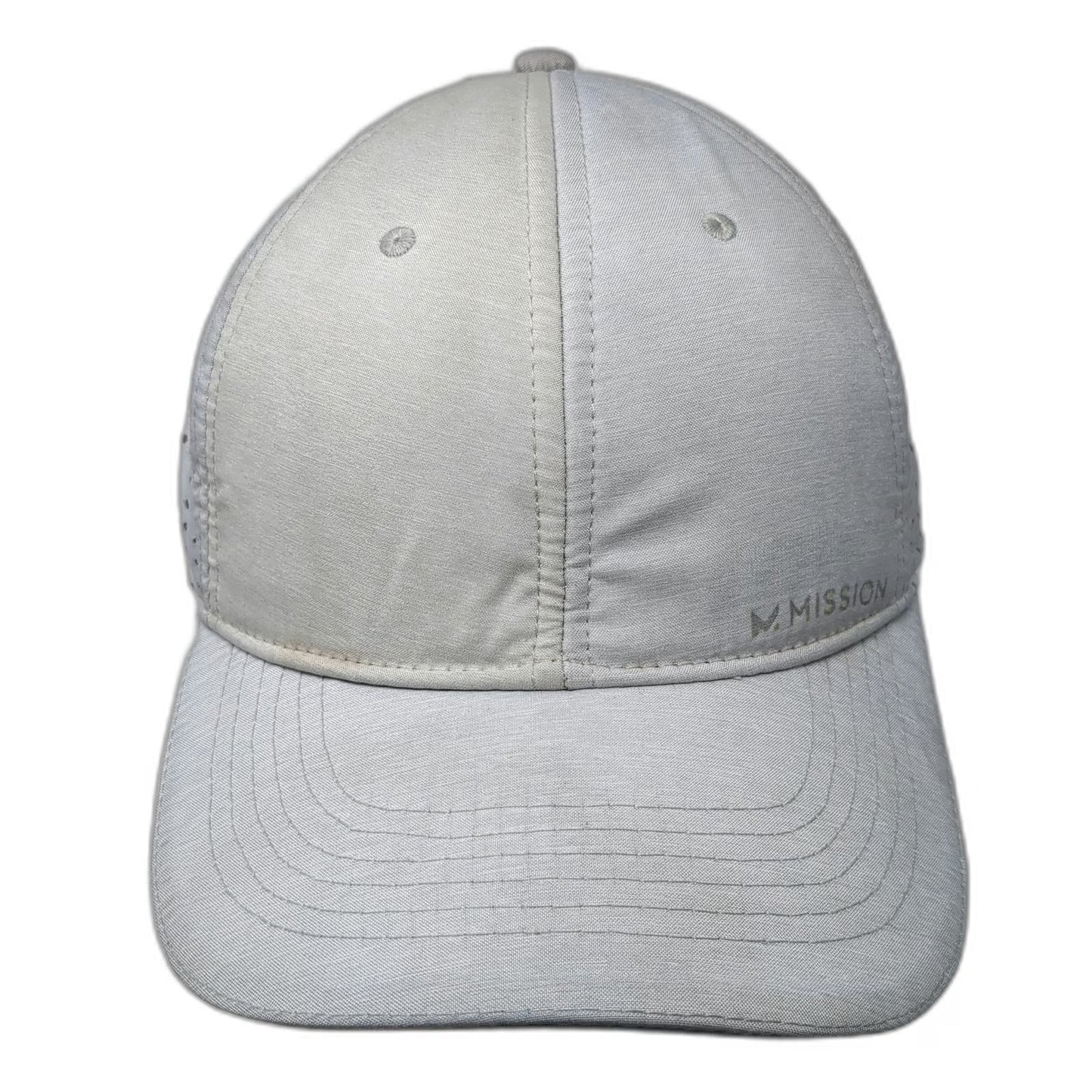 Mission Baseball Cap Gray One Size Cooling Wet to Cool Laser Cut Vent Hat