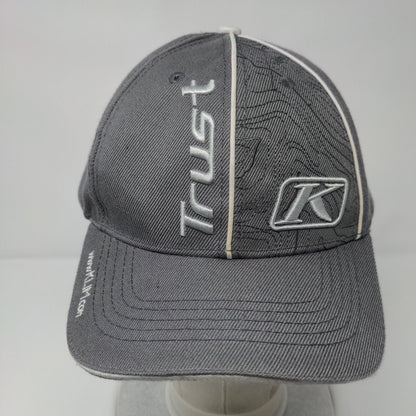 Klim Slideback Hat Gray One Size Adjustable Embroidered Vented Holes Polyester