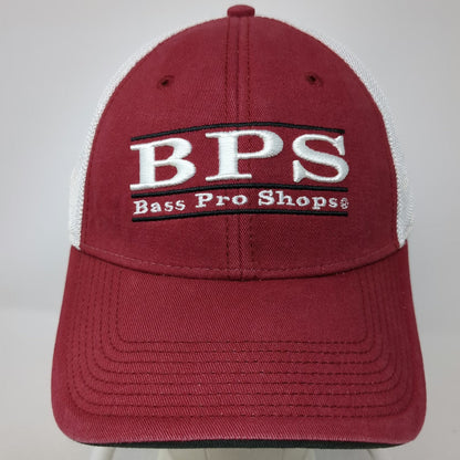 Bass Pro Shops Baseball Cap Red White One Size Mesh BPS Fish Logo Fishing Hat