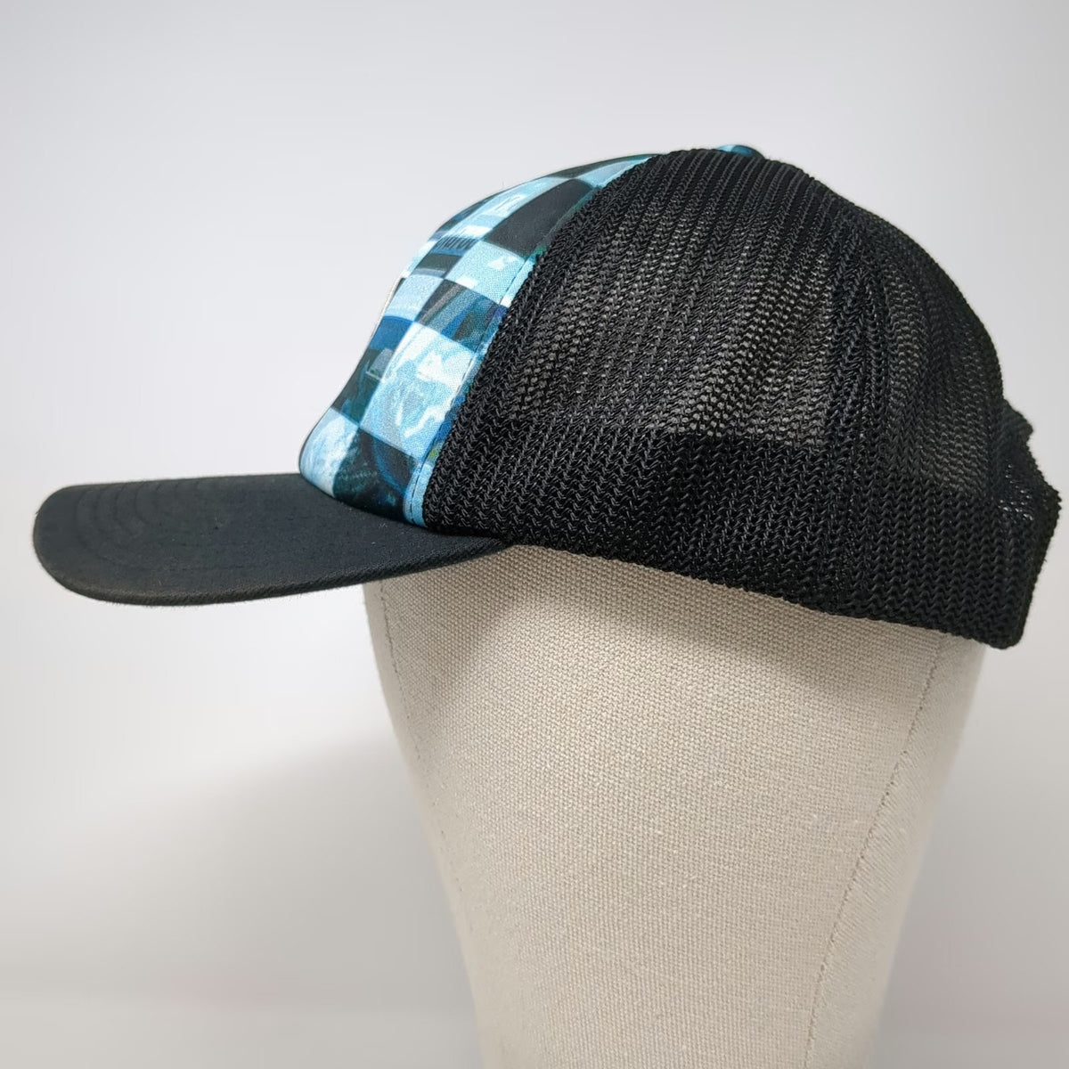 Hooey Trucker Hat Blue One Size Mesh Back Checkerboard Snapback Logo Patch