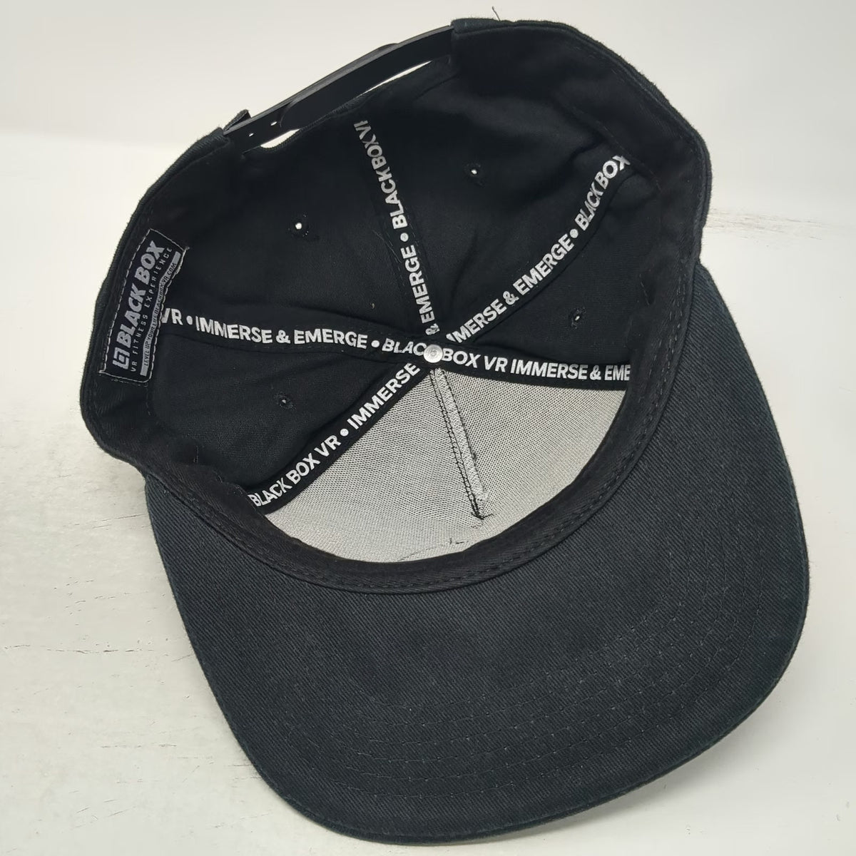Black Box VR Fitness 5 Panel Black Hat One Size Snapback Level Up Your Life