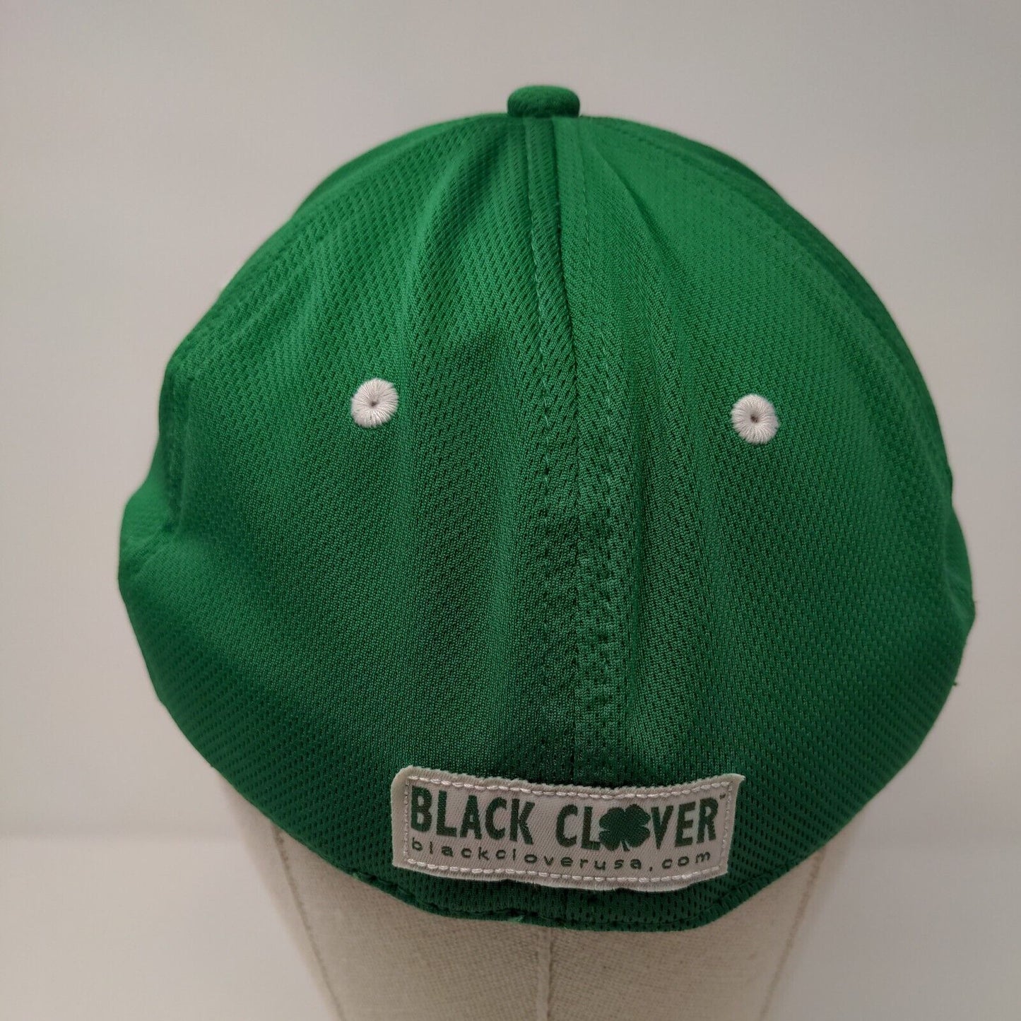 Live Lucky Fitted Hat Green OSFA Embroidered Vented Holes 6 Panel Black Clover