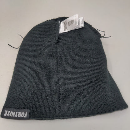 Fortnite Beanie Hat Black OSFM Knitted Embroidered Stretch Epic Games
