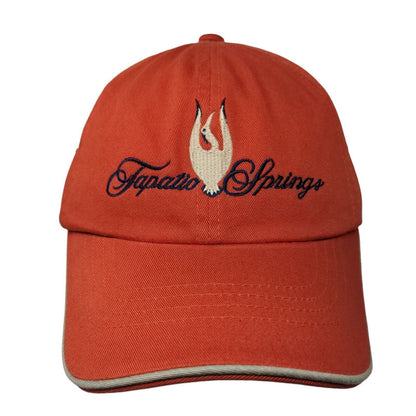 Tapatio Springs Strapback Hat Orange One Size Adjustable Embroidered Imperial