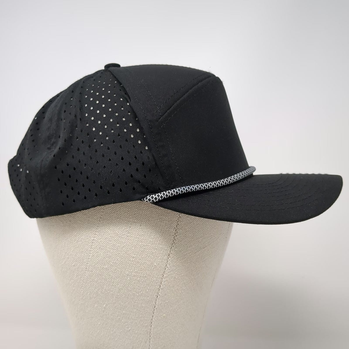 SX Hats Thirst Project Trucker Hat Black One Size Laser Cut Rope Snapback Mesh