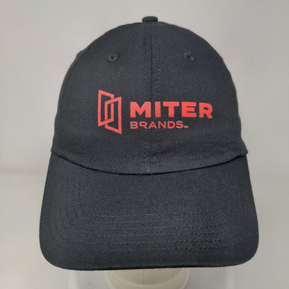 Miter Brands Strapback Hat Black One Size Adjustable 6 Panel Vent Holes