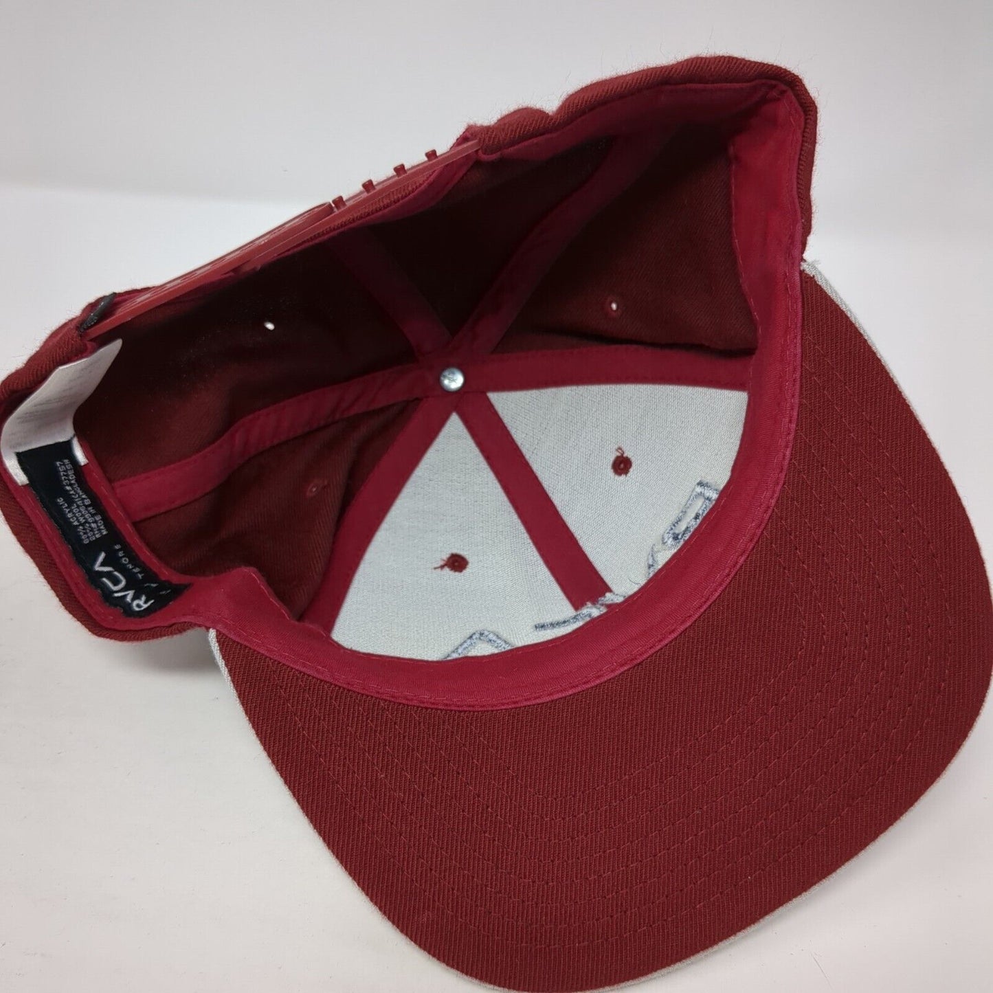 RVCA Snapback Hat Red One Size Adjustable Colorblock PM Tenore 6 Panel