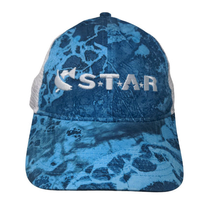 Star Realtree Fishing Snapback Mesh Back Trucker Hat Blue OSFM Embroidered