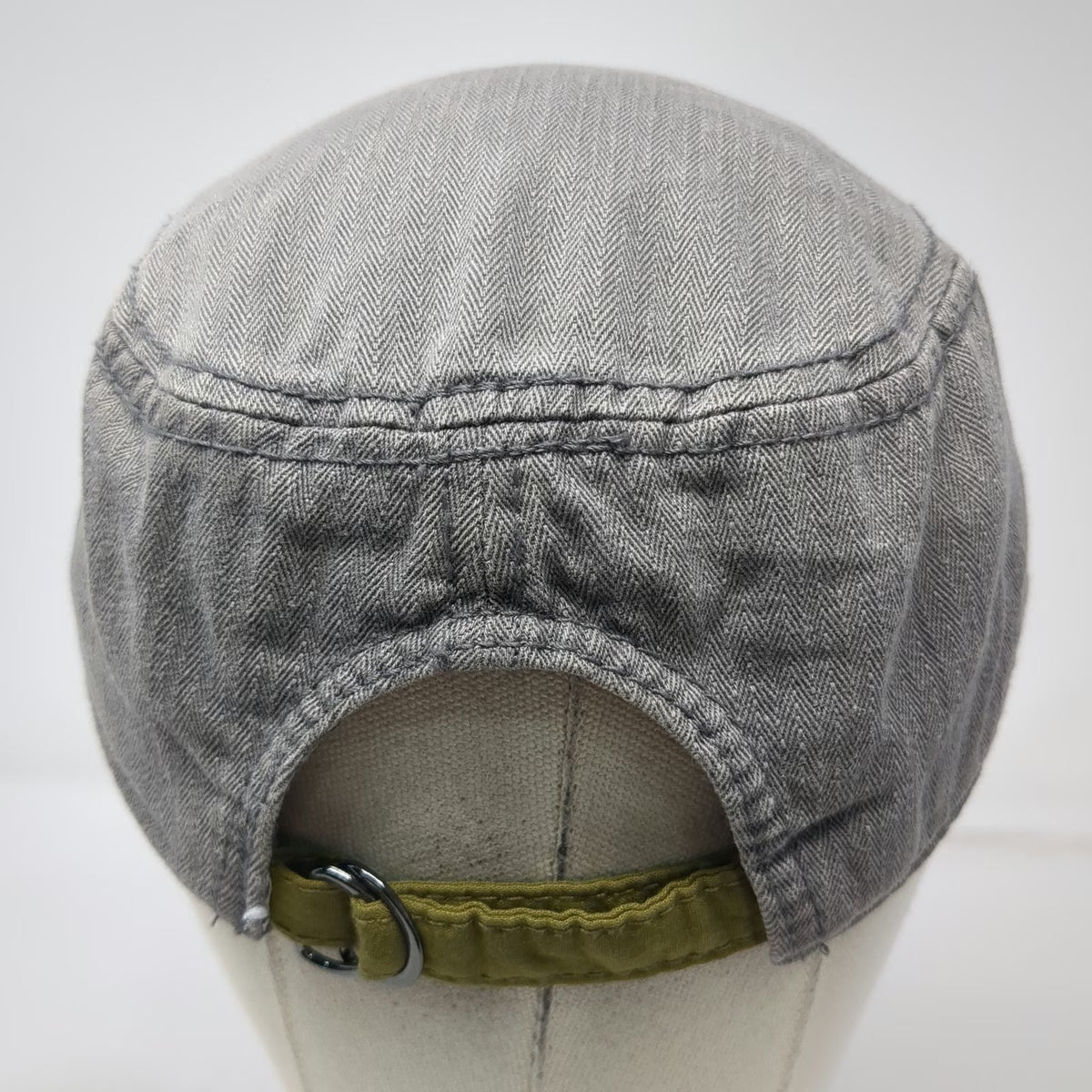 PrAna Army Cap Gray OSFM Herringbone Cotton Adjustable Contrast Underbrim Hat