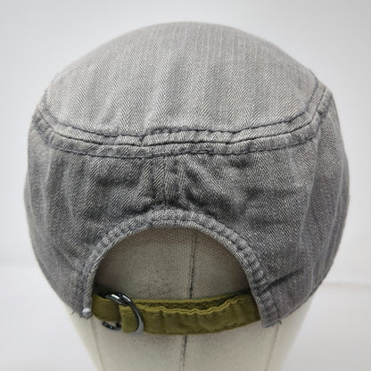 PrAna Army Cap Gray OSFM Herringbone Cotton Adjustable Contrast Underbrim Hat