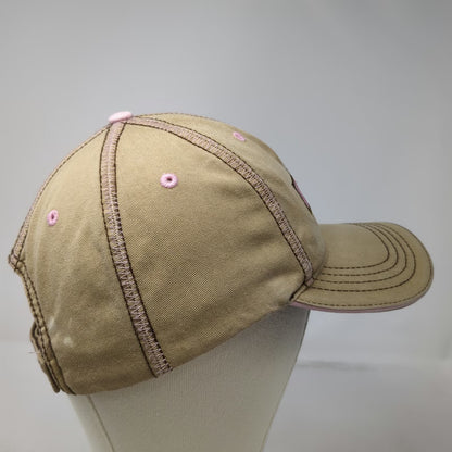 John Deere Baseball Cap Beige Pink Brown One Size Logo Patch Stitch Hat Cotton