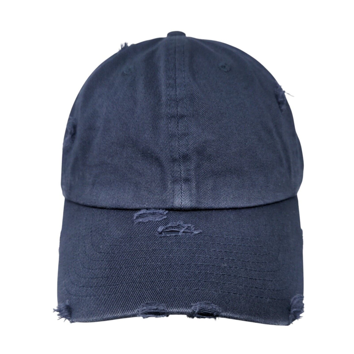 KB ETHOS Slideback Hat Blue OSFA Adjustable Solid 6 Panel Distressed