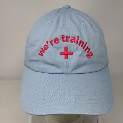We're Training Slideback Hat Blue One Size Embroidered The Classics Yupoong