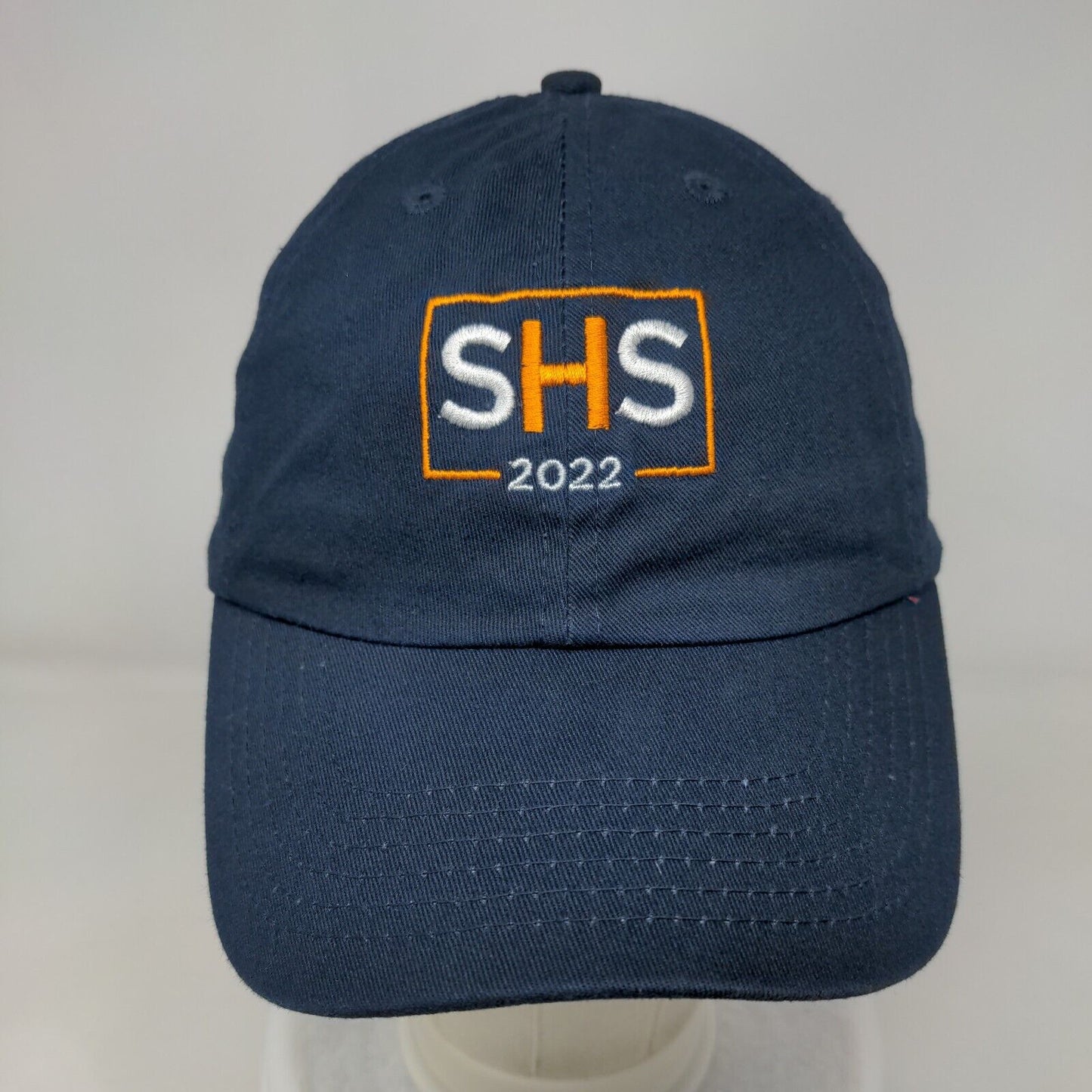 SHS 2022 Slideback Hat Blue One Size Adjustable Embroidered Vented Holes 6 Panel