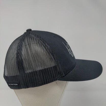 Vortex Snapback Mesh Back Trucker Hat Black OSFA Solid Adjustable