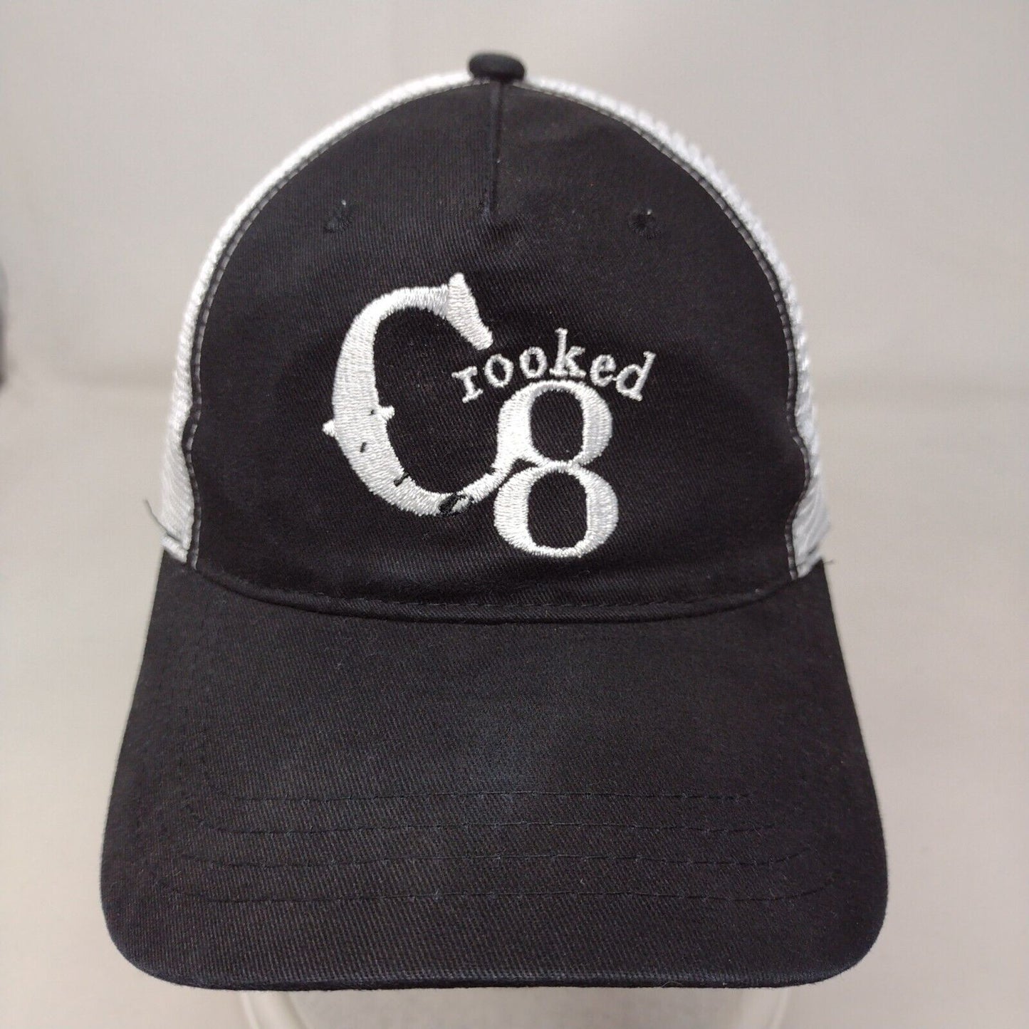 Crooked 8 Snapback Mesh Back Trucker Hat Black OSFA Cap America