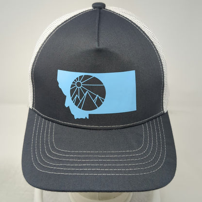 Cobra Gray White Blue Trucker Hat One Size Montana State Sun Mountain Snapback