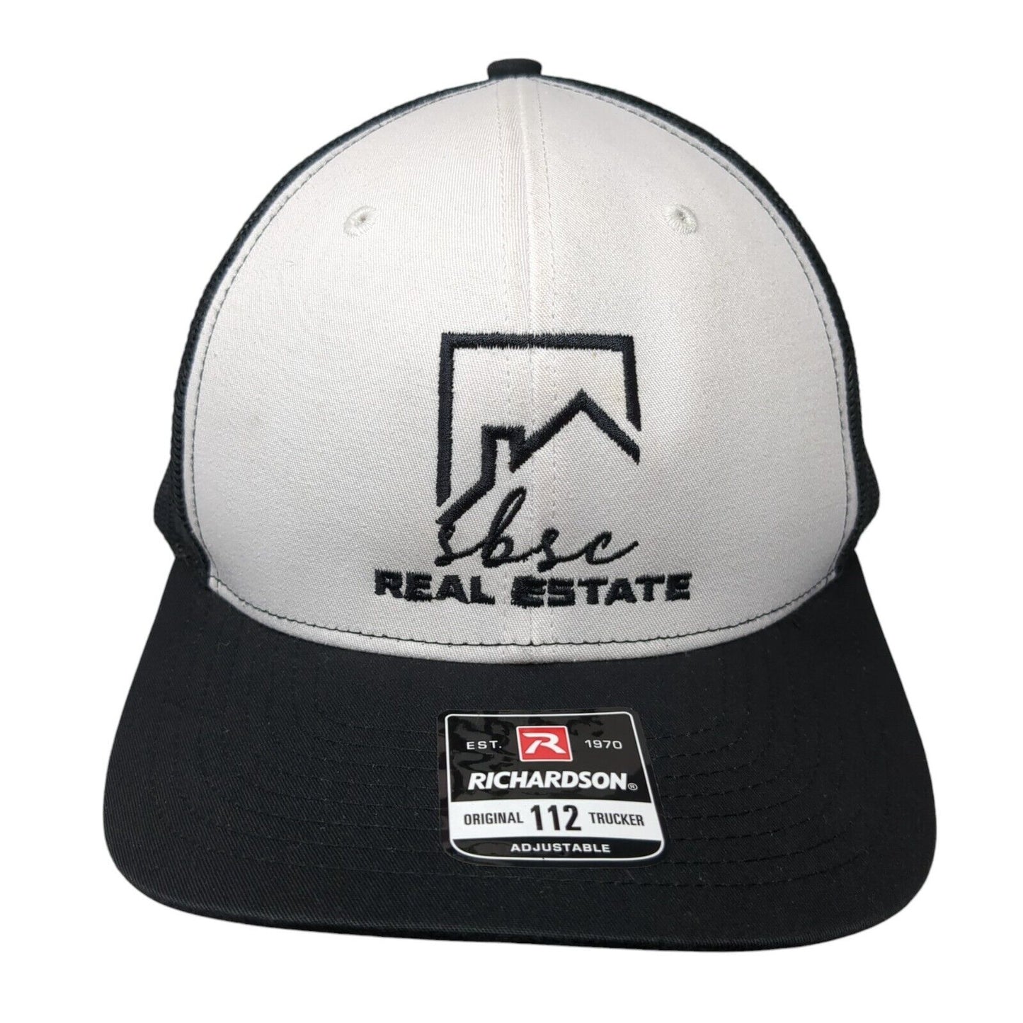 sbsc Real Estate Snapback Trucker Hat Black OS Adjustable Mesh Back Richardson