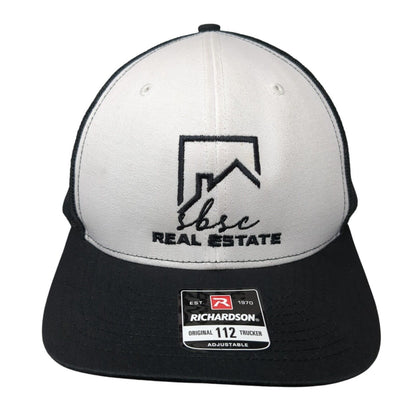 sbsc Real Estate Snapback Trucker Hat Black OS Adjustable Mesh Back Richardson