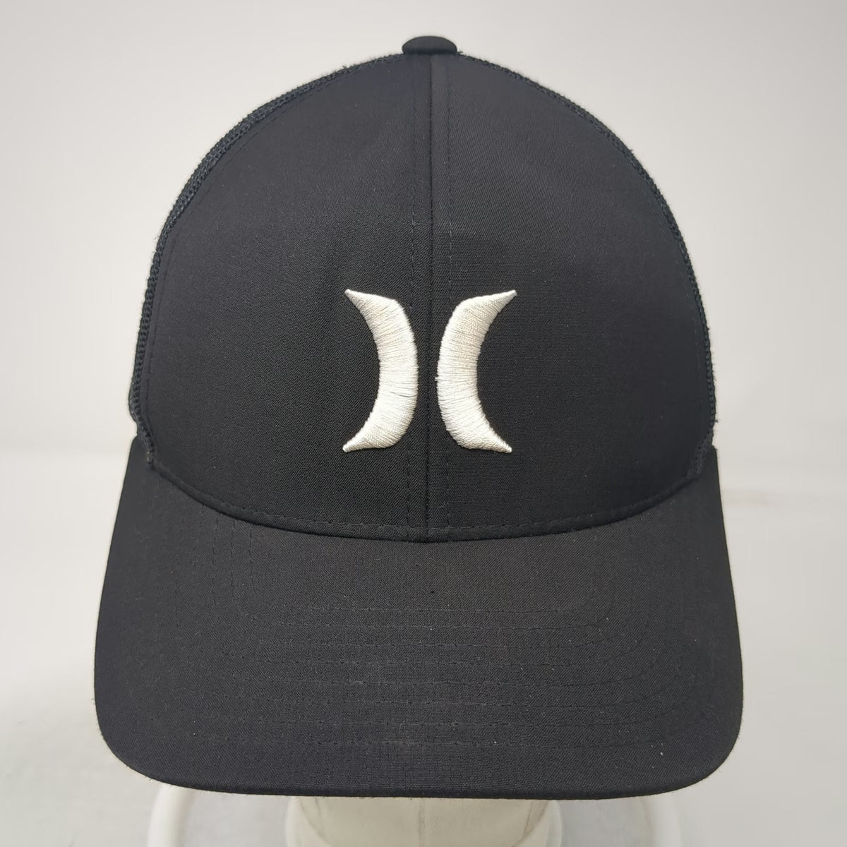 Hurley Trucker Hat Black One Size Mesh Back Snapback Embroidered Logo Surf Style