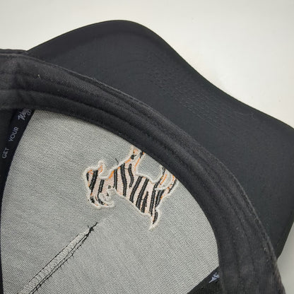 Waggle Trucker Hat Black One Size Snapback Perforated Tiger Stripe Goat Golf