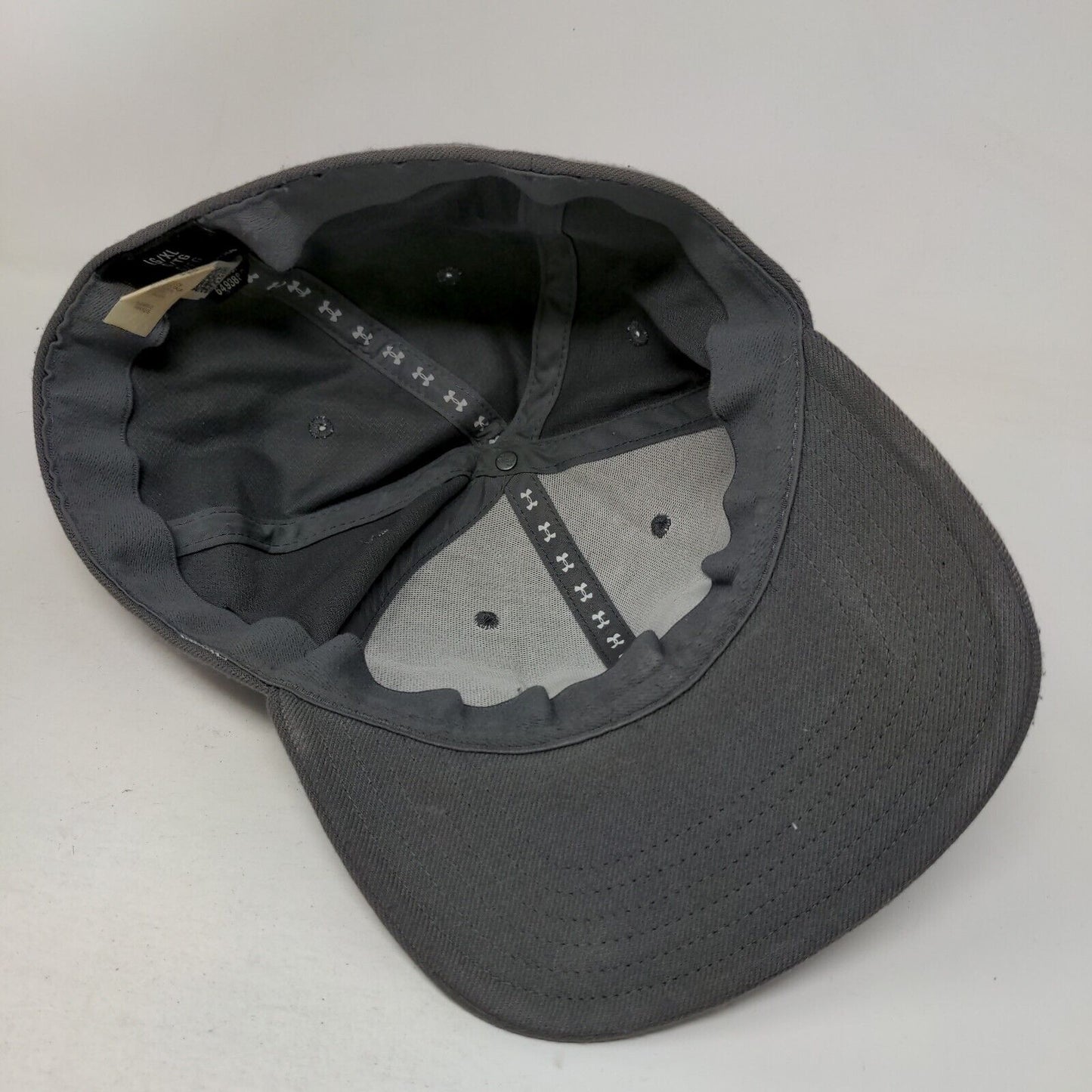 Under Armour Fitted Hat Gray Large/XL Embroidered Logo Solid 6 Panel